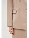 Moodo Двуредно раирано бежово сако Moodo