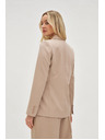 Moodo Двуредно раирано бежово сако Moodo