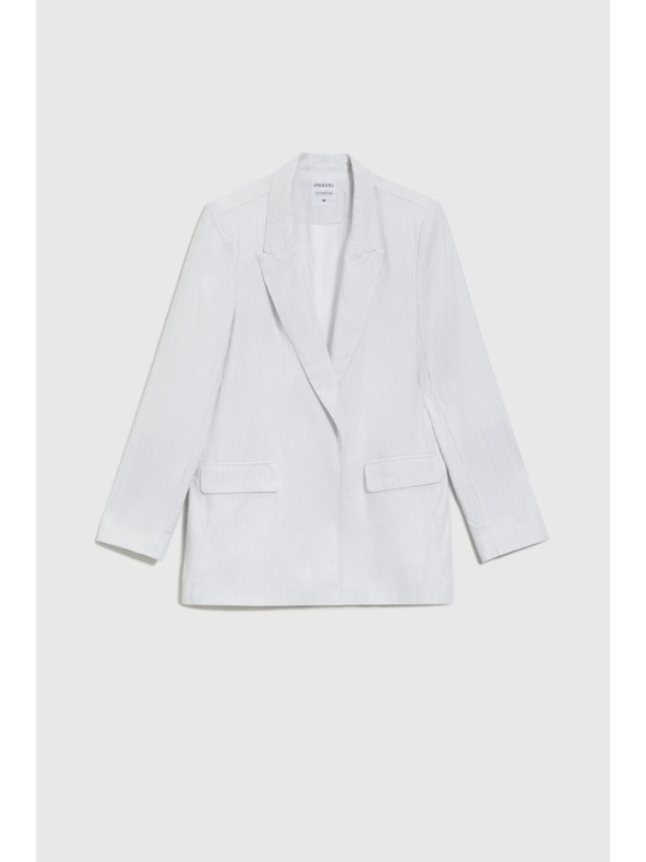 Moodo Бяло вискозно сако с ивици Moodo