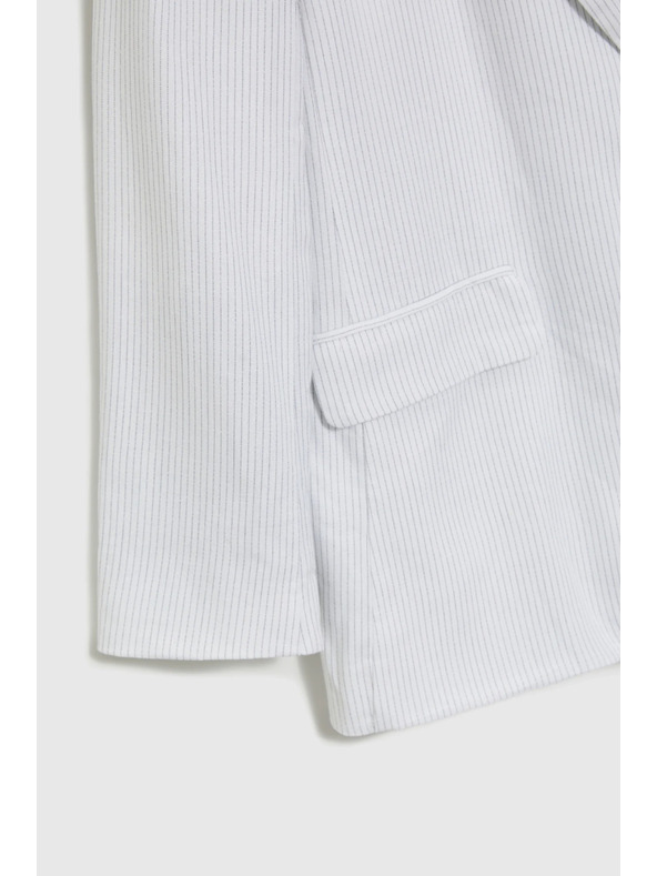 Moodo Бяло вискозно сако с ивици Moodo