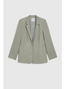 Moodo Маслиненозелено сако от вискоза и лен Moodo