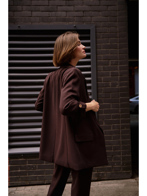 Moodo Кафяво сако с 3/4 ръкави Moodo