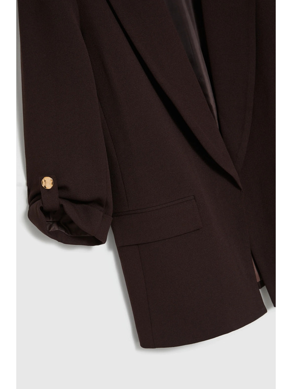 Moodo Кафяво сако с 3/4 ръкави Moodo