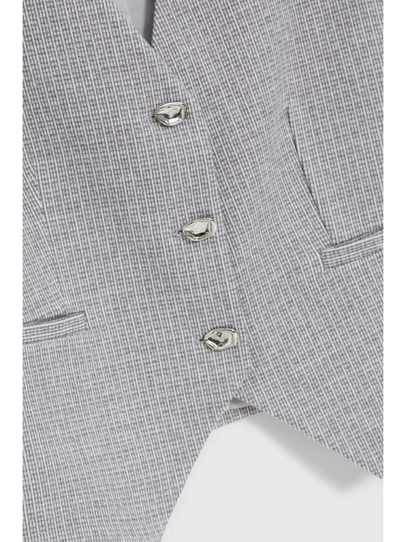 Moodo Сива жилетка с декоративни копчета Moodo