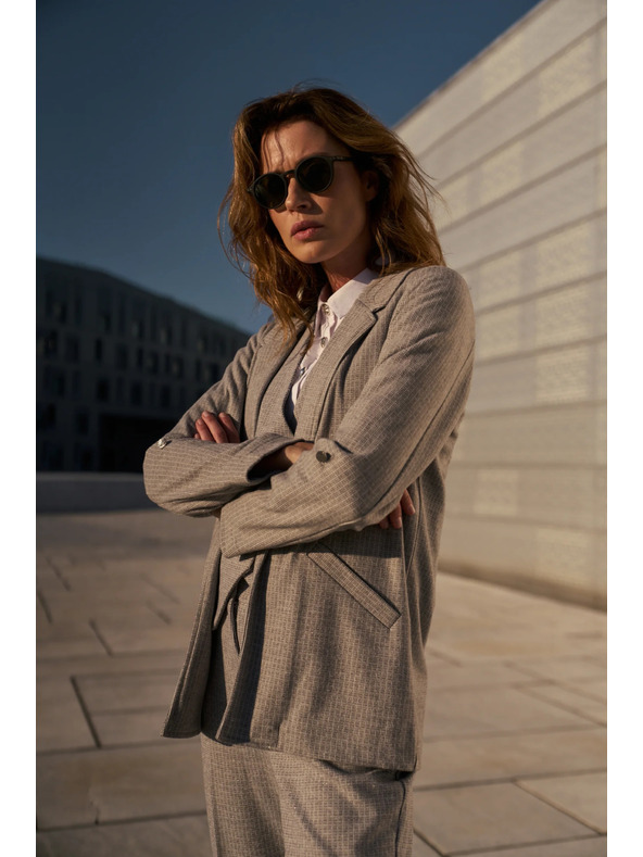 Moodo Сако с навити ръкави сиво Moodo