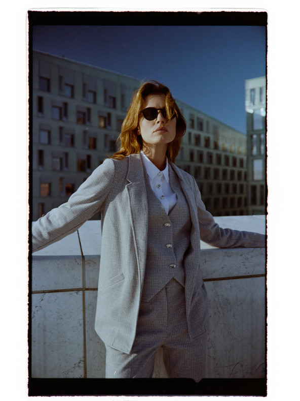 Moodo Сако с навити ръкави сиво Moodo