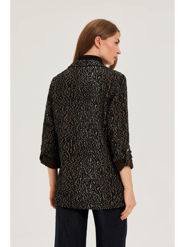 Moodo Черно сако с animal принт Moodo