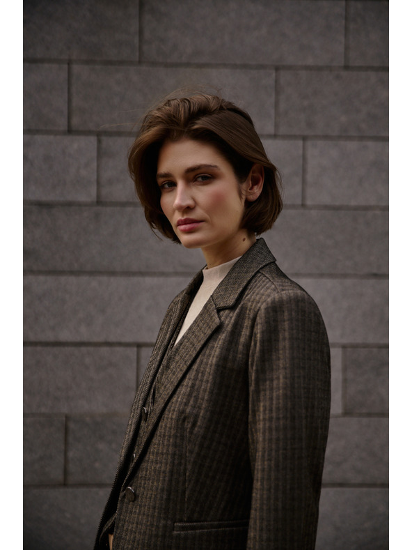 Moodo Едностранно сако, тъмнобежово Moodo