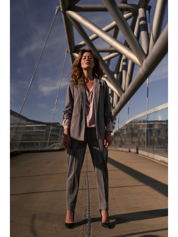 Moodo Сако с навити ръкави сиво Moodo