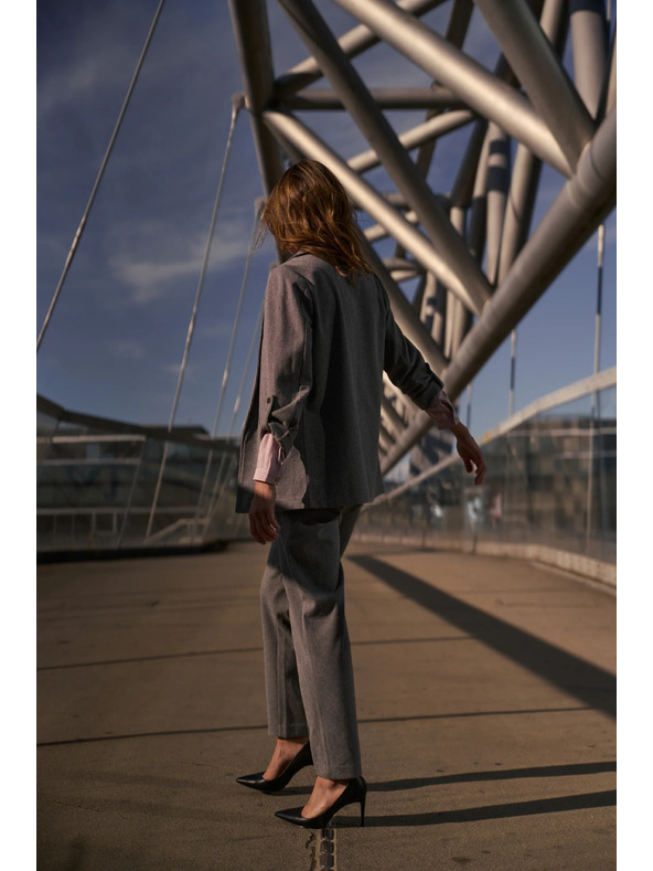 Moodo Сако с навити ръкави сиво Moodo