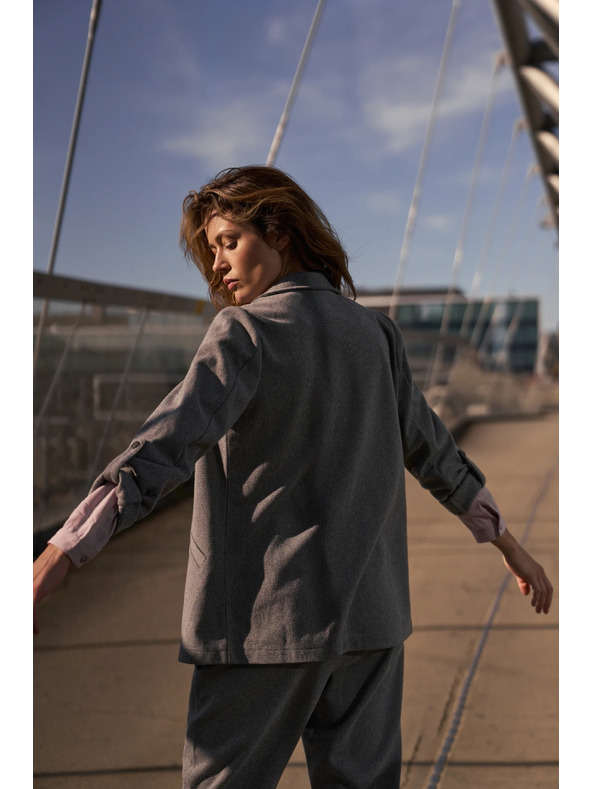 Moodo Сако с навити ръкави сиво Moodo