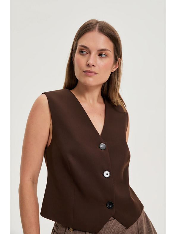 Moodo Елегантна кафява жилетка Moodo