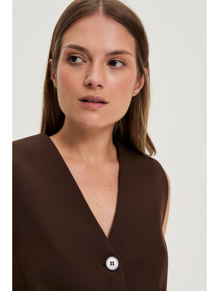 Moodo Елегантна кафява жилетка Moodo