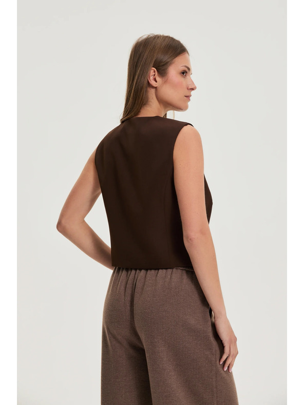 Moodo Елегантна кафява жилетка Moodo