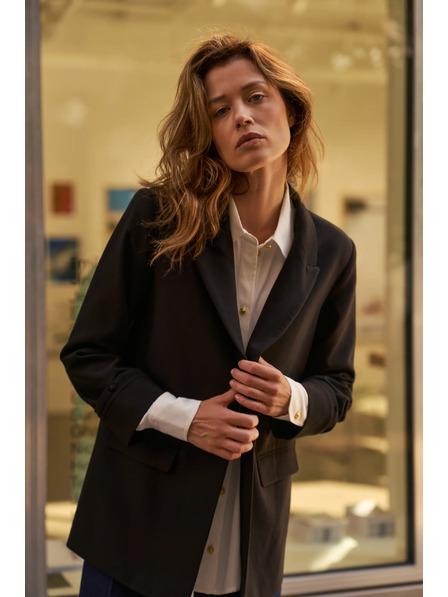 Moodo Гладко черно сако Moodo