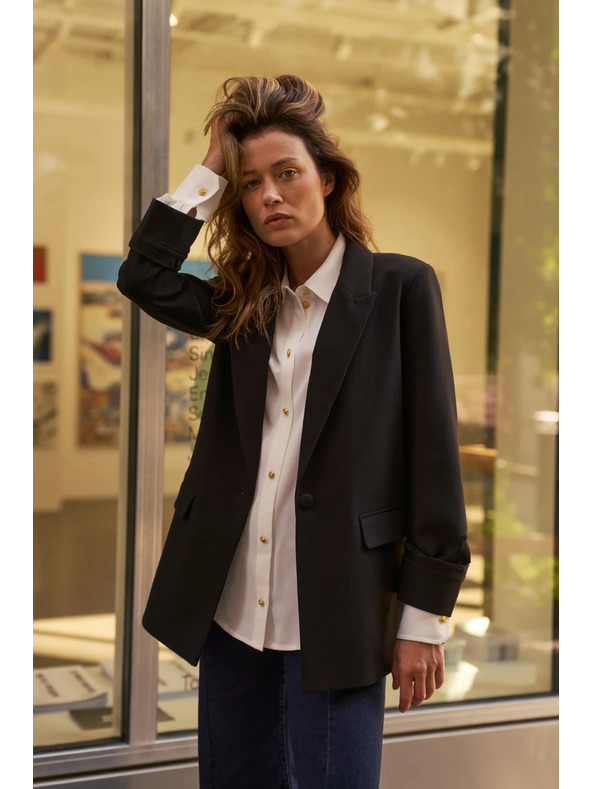 Moodo Гладко черно сако Moodo