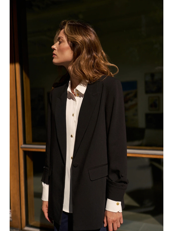 Moodo Гладко черно сако Moodo