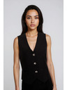 Moodo Черна жилетка с декоративни копчета Moodo