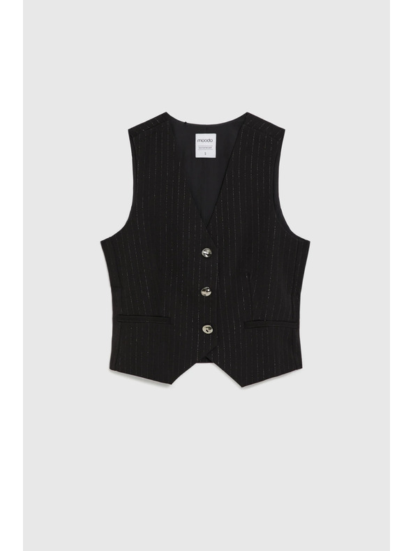 Moodo Черна жилетка с декоративни копчета Moodo