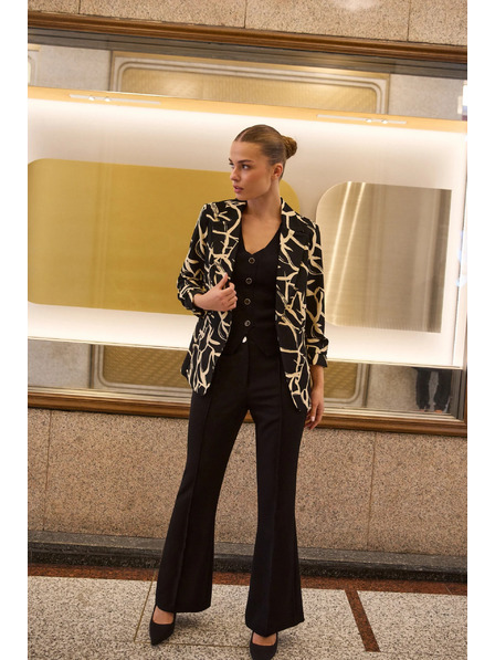 Moodo Сако с набрани 3/4 ръкава черно Moodo