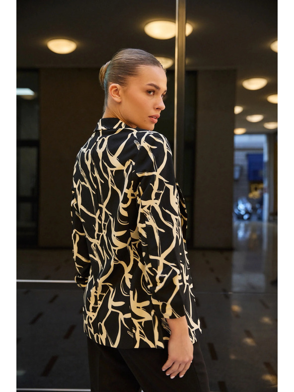 Moodo Сако с набрани 3/4 ръкава черно Moodo