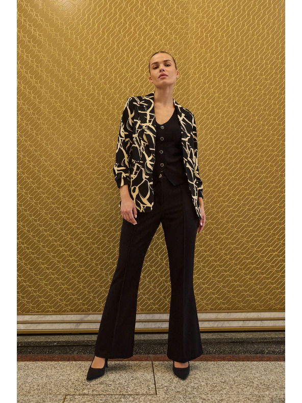 Moodo Сако с набрани 3/4 ръкава черно Moodo