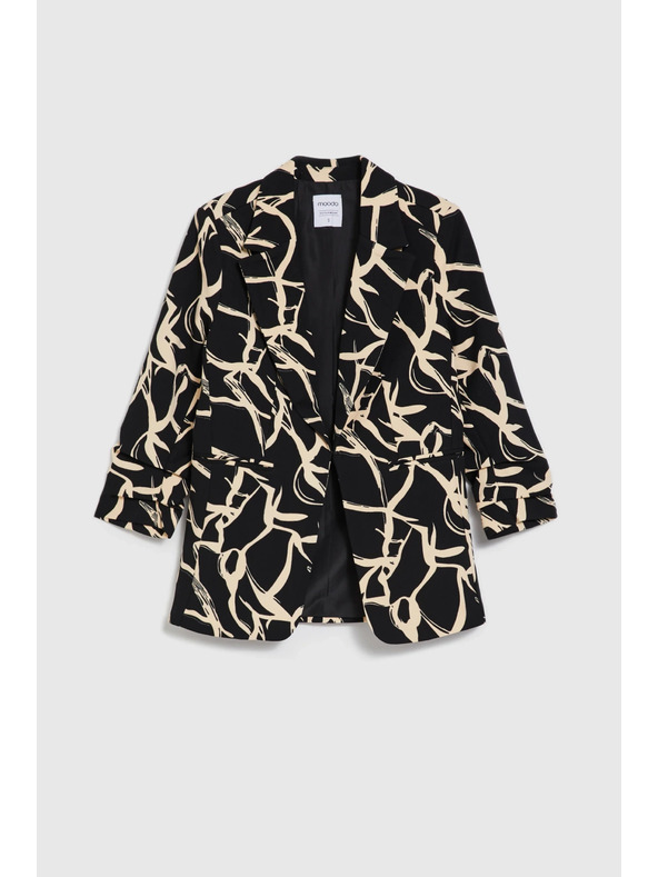 Moodo Сако с набрани 3/4 ръкава черно Moodo