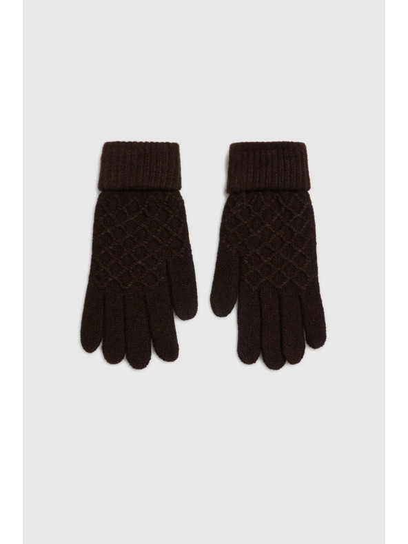 Moodo Кафяви плетени ръкавици Moodo