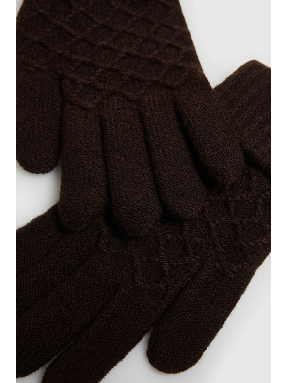 Moodo Кафяви плетени ръкавици Moodo