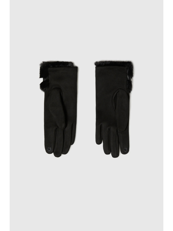 Moodo Ръкавици с пух черни Moodo