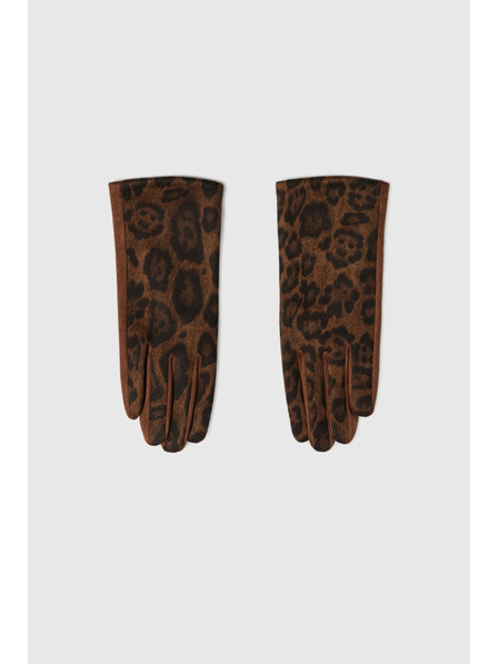 Moodo Кафяви леопардови ръкавици Moodo