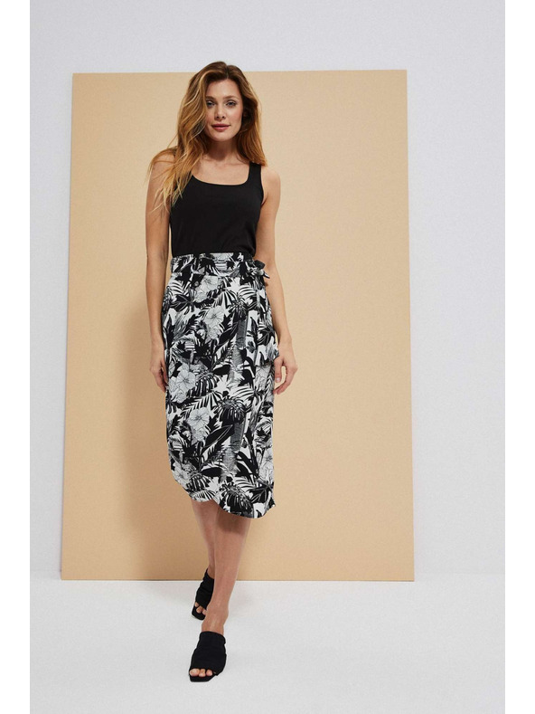 Moodo Черна пола с растителен принт Moodo