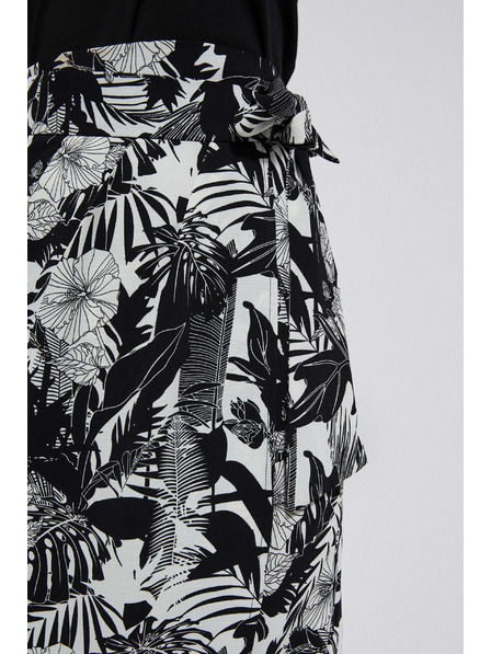 Moodo Черна пола с растителен принт Moodo