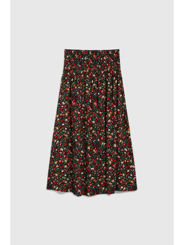 Moodo Миди пола с цветен десен черна Moodo