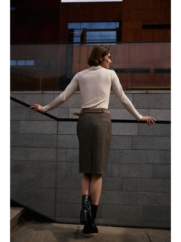 Moodo Моливковидна пола до коляното тъмно бежова Moodo