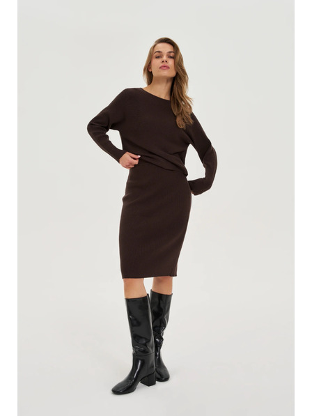 Moodo Плетена кафява пола Moodo