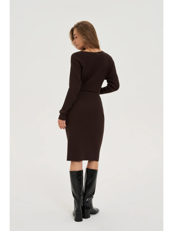 Moodo Плетена кафява пола Moodo