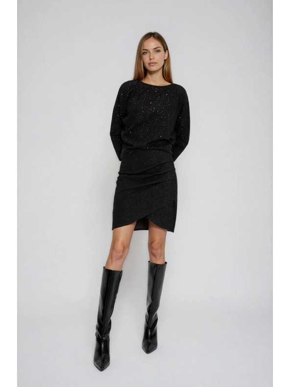 Moodo Черна набрана пола Moodo