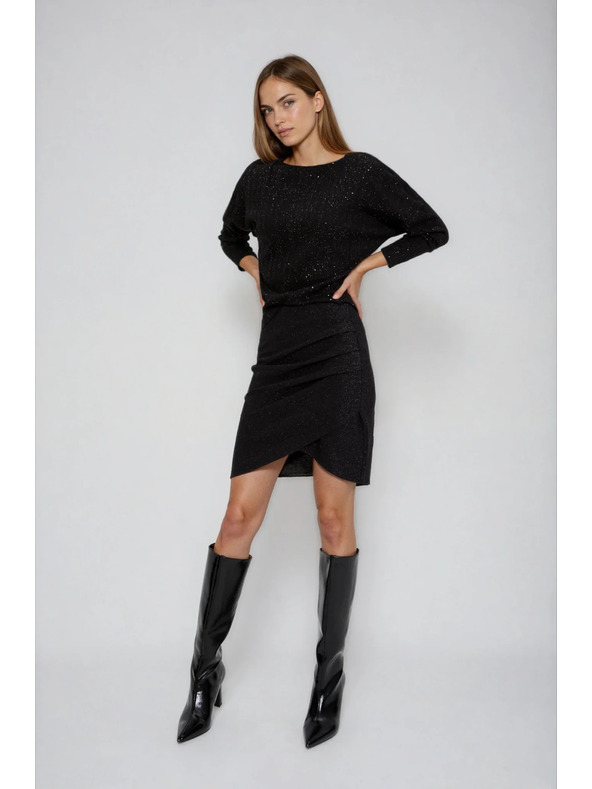 Moodo Черна набрана пола Moodo