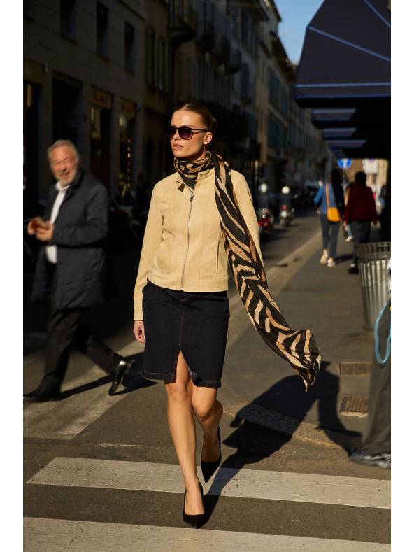 Moodo Дънкова пола тъмно синя Moodo