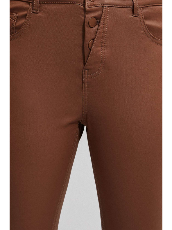 Moodo Восъчни тесни панталони кафяви Moodo