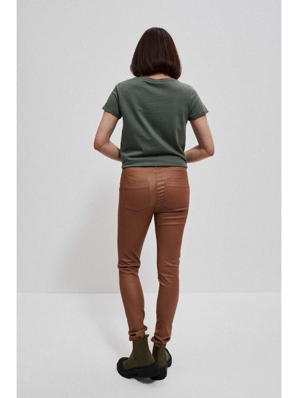 Moodo Восъчни тесни панталони кафяви Moodo