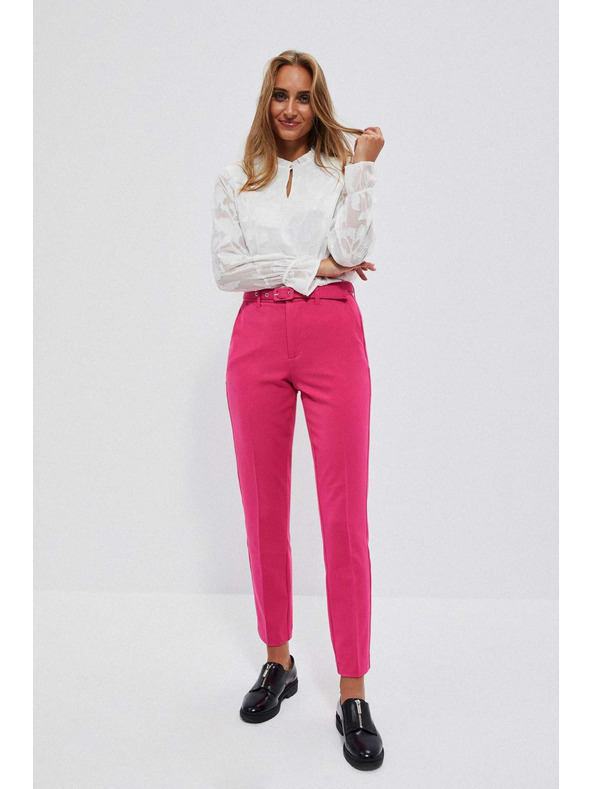 Moodo Розови цигарени панталони с колан Moodo