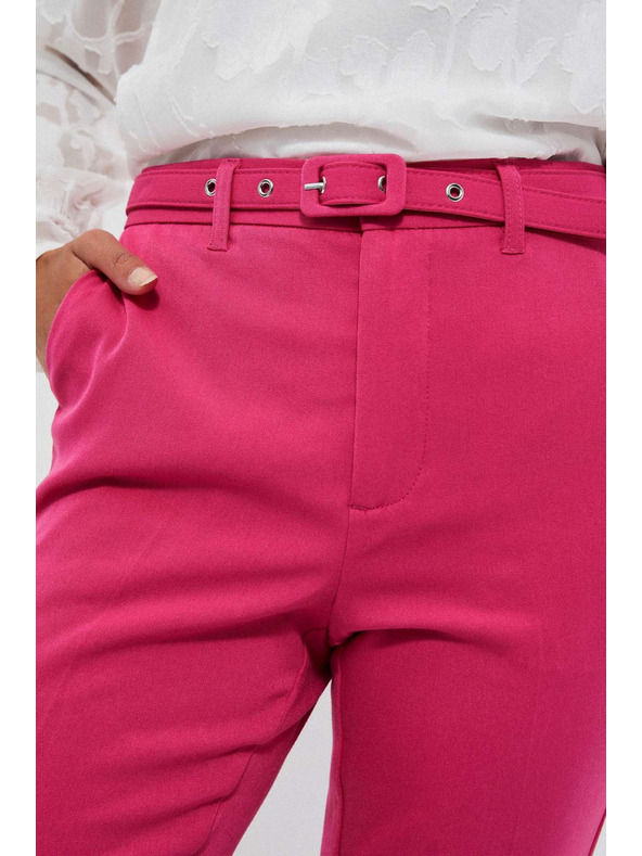 Moodo Розови цигарени панталони с колан Moodo
