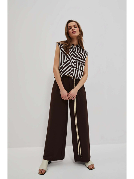 Moodo Тъмнокафяви панталони с широки крачоли Moodo