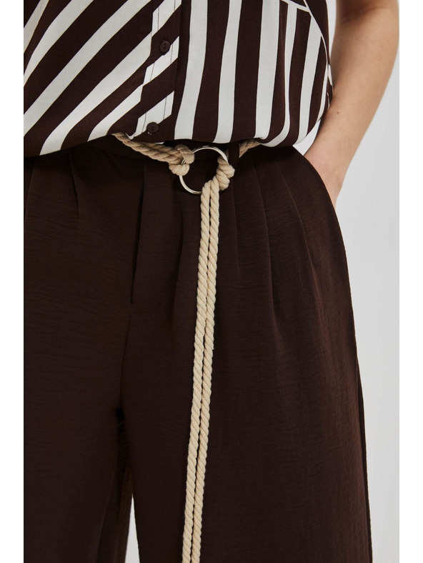 Moodo Тъмнокафяви панталони с широки крачоли Moodo