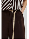 Moodo Тъмнокафяви панталони с широки крачоли Moodo