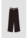 Moodo Тъмнокафяви панталони с широки крачоли Moodo