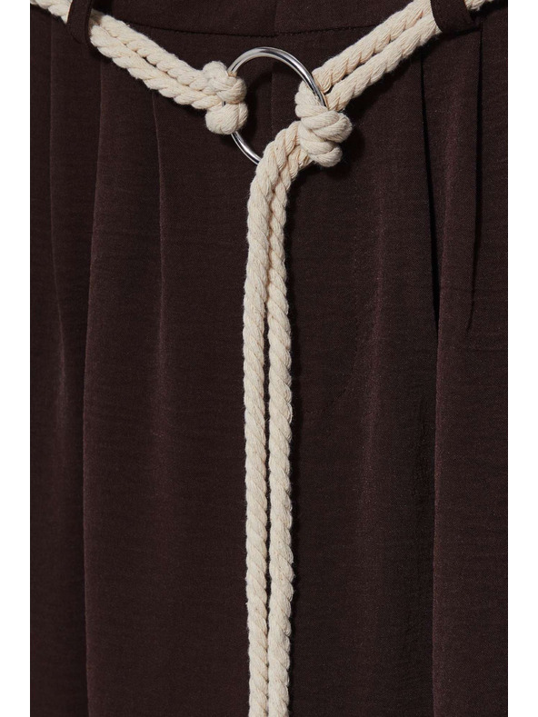 Moodo Тъмнокафяви панталони с широки крачоли Moodo