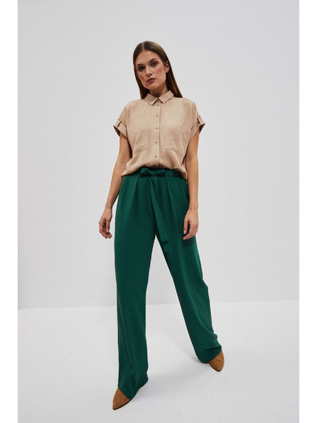 Moodo Малахитови панталони с широки крачоли Moodo